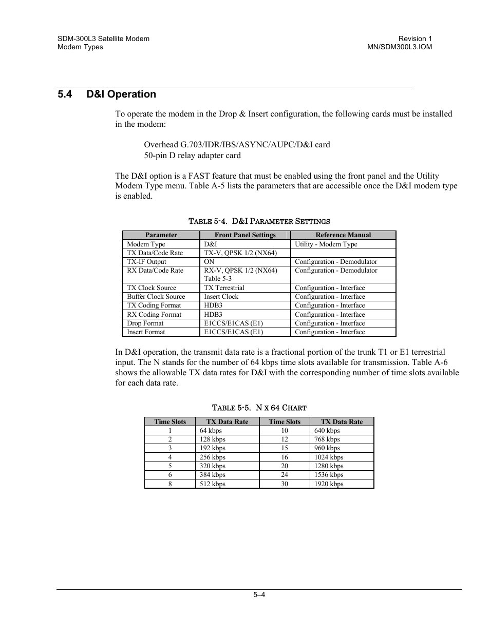 D&i operation, 4 d&i operation | Comtech EF Data SDM-300L3 User Manual | Page 204 / 408