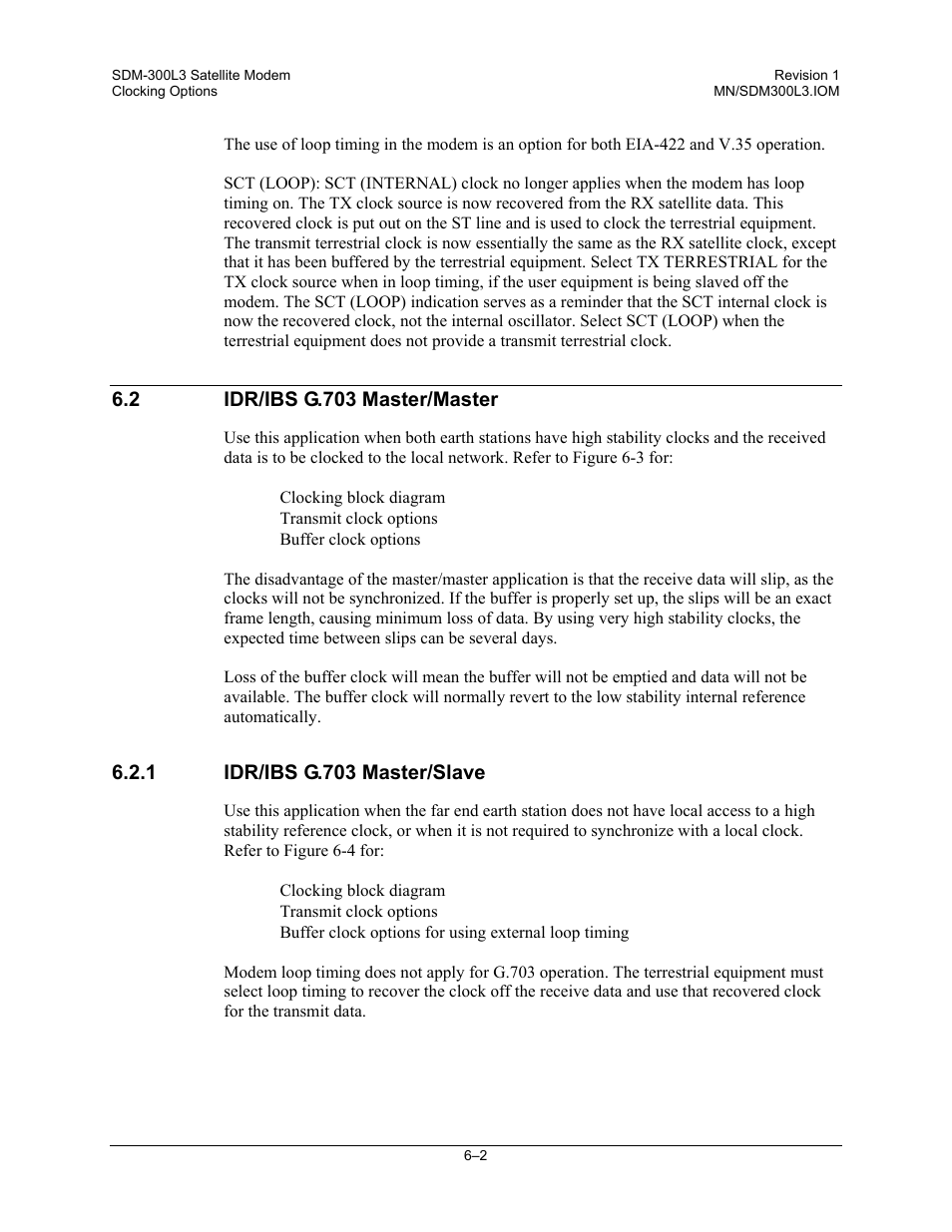 Idr/ibs g.703 master/master, Idr/ibs g.703 master/slave | Comtech EF Data SDM-300L3 User Manual | Page 212 / 408