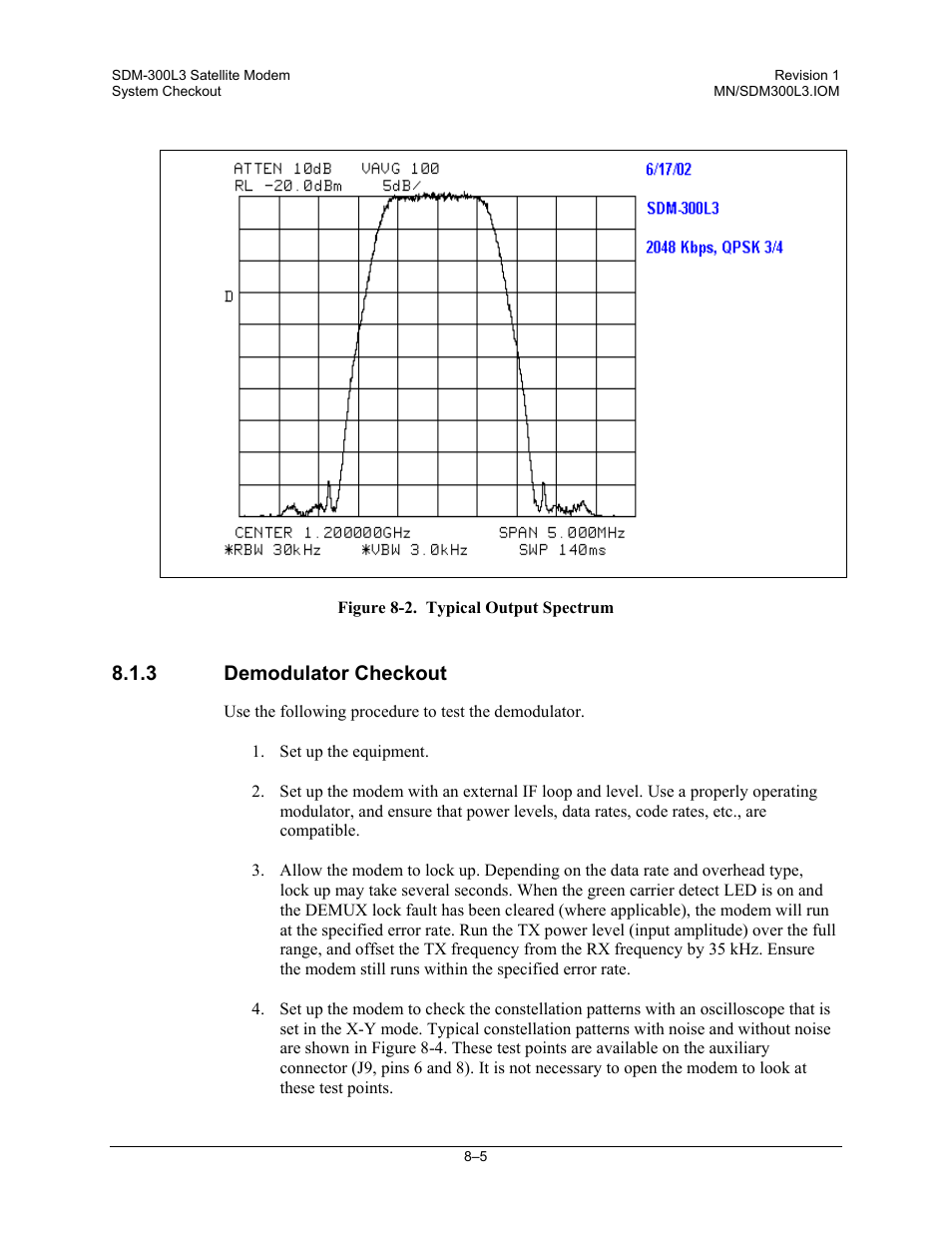 Demodulator checkout, 3 demodulator checkout | Comtech EF Data SDM-300L3 User Manual | Page 247 / 408