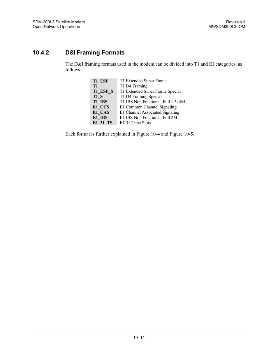 D&i framing formats, 2 d&i, Framing formats | Comtech EF Data SDM-300L3 User Manual | Page 272 / 408