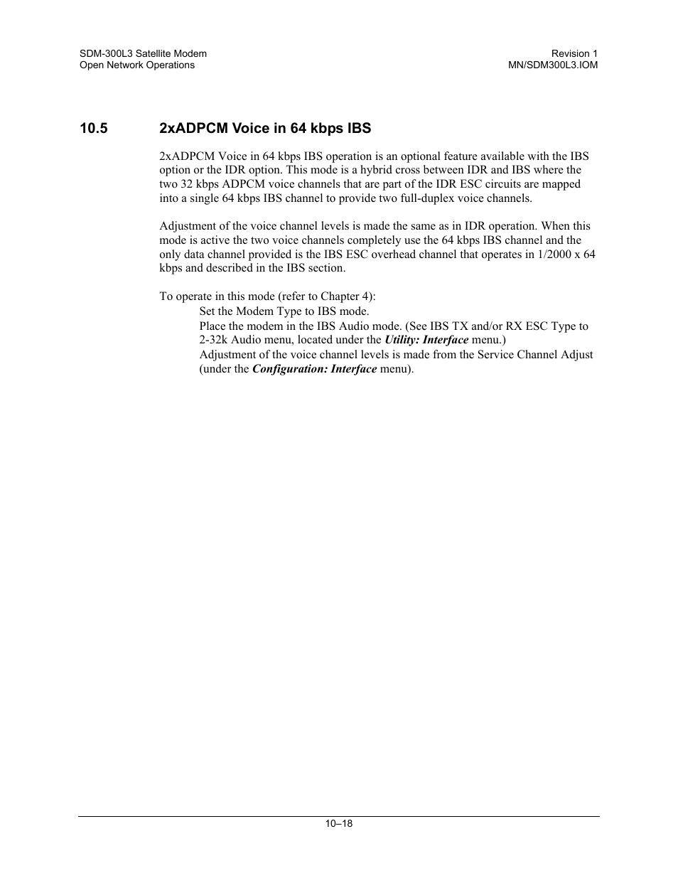 2xadpcm voice in 64 kbps ibs | Comtech EF Data SDM-300L3 User Manual | Page 276 / 408