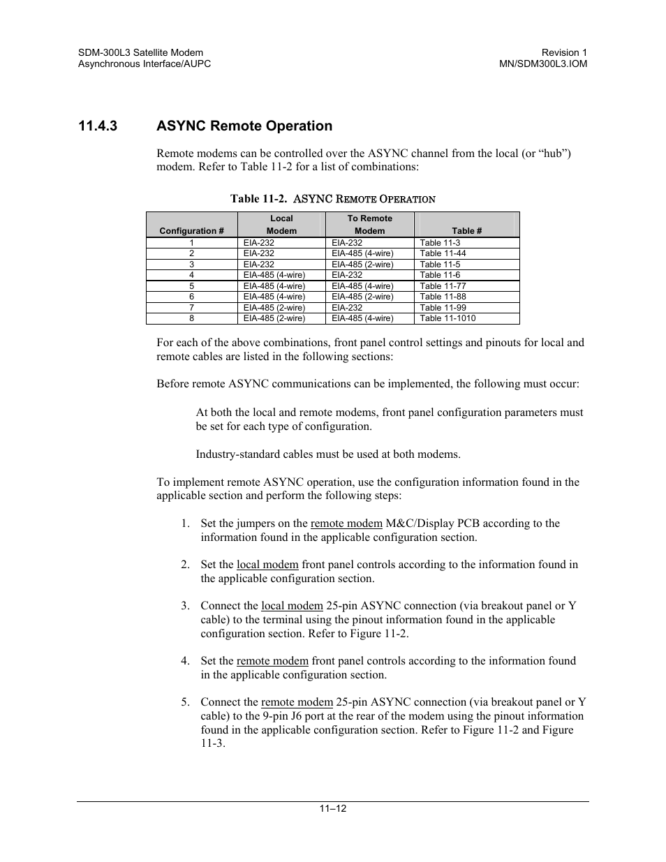 Async remote operation, 3 async remote operation | Comtech EF Data SDM-300L3 User Manual | Page 288 / 408