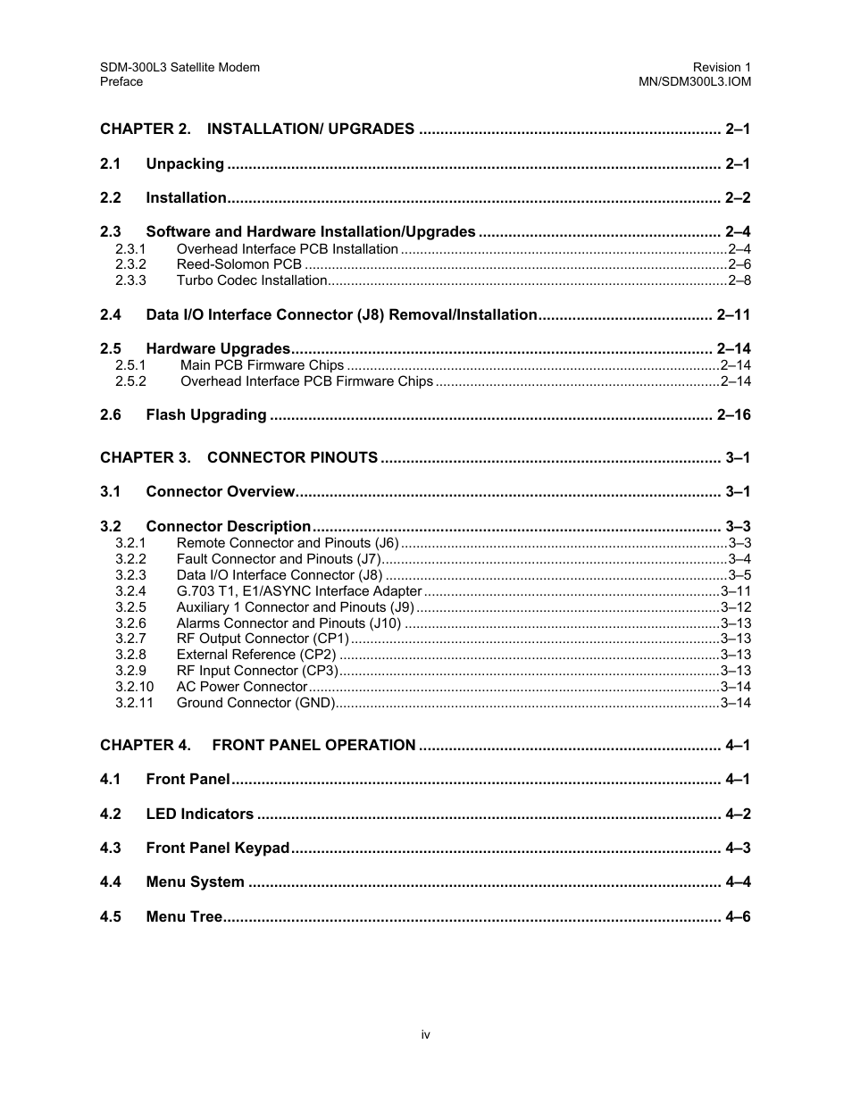 Comtech EF Data SDM-300L3 User Manual | Page 6 / 408