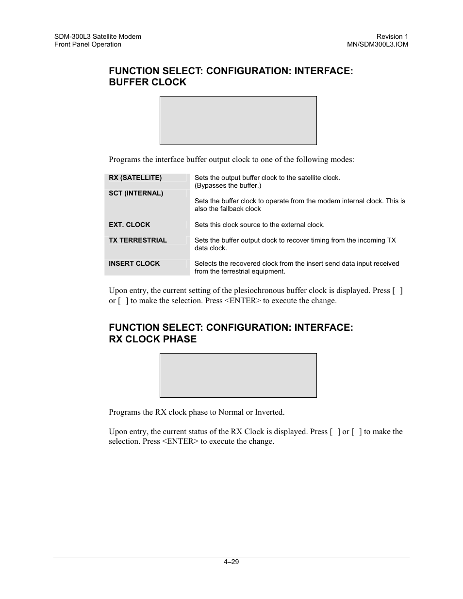 Buffer clock rx (satellite), Rx clock phase normal | Comtech EF Data SDM-300L3 User Manual | Page 97 / 408