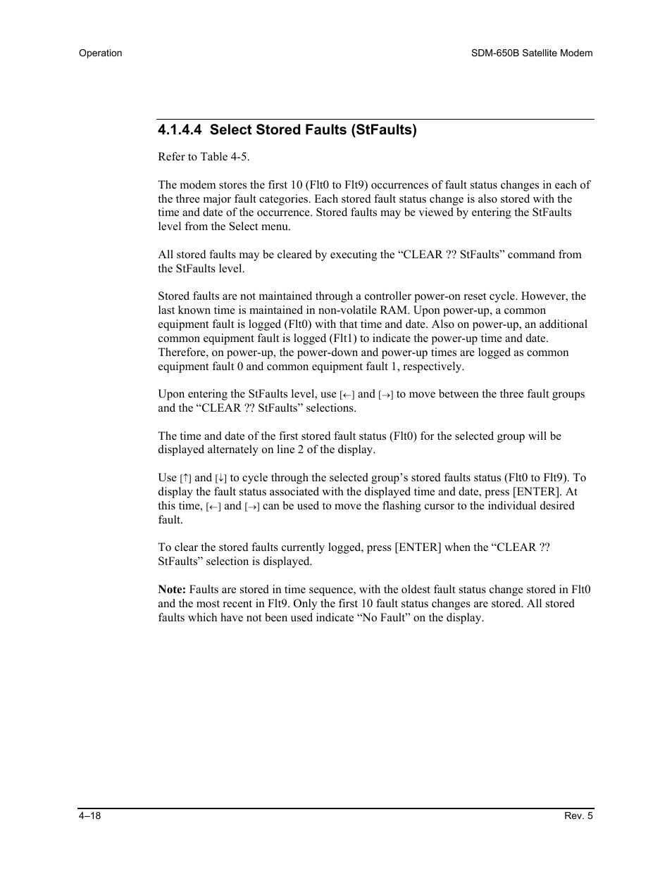 4 select stored faults (stfaults) | Comtech EF Data SDM-650B User Manual | Page 120 / 348