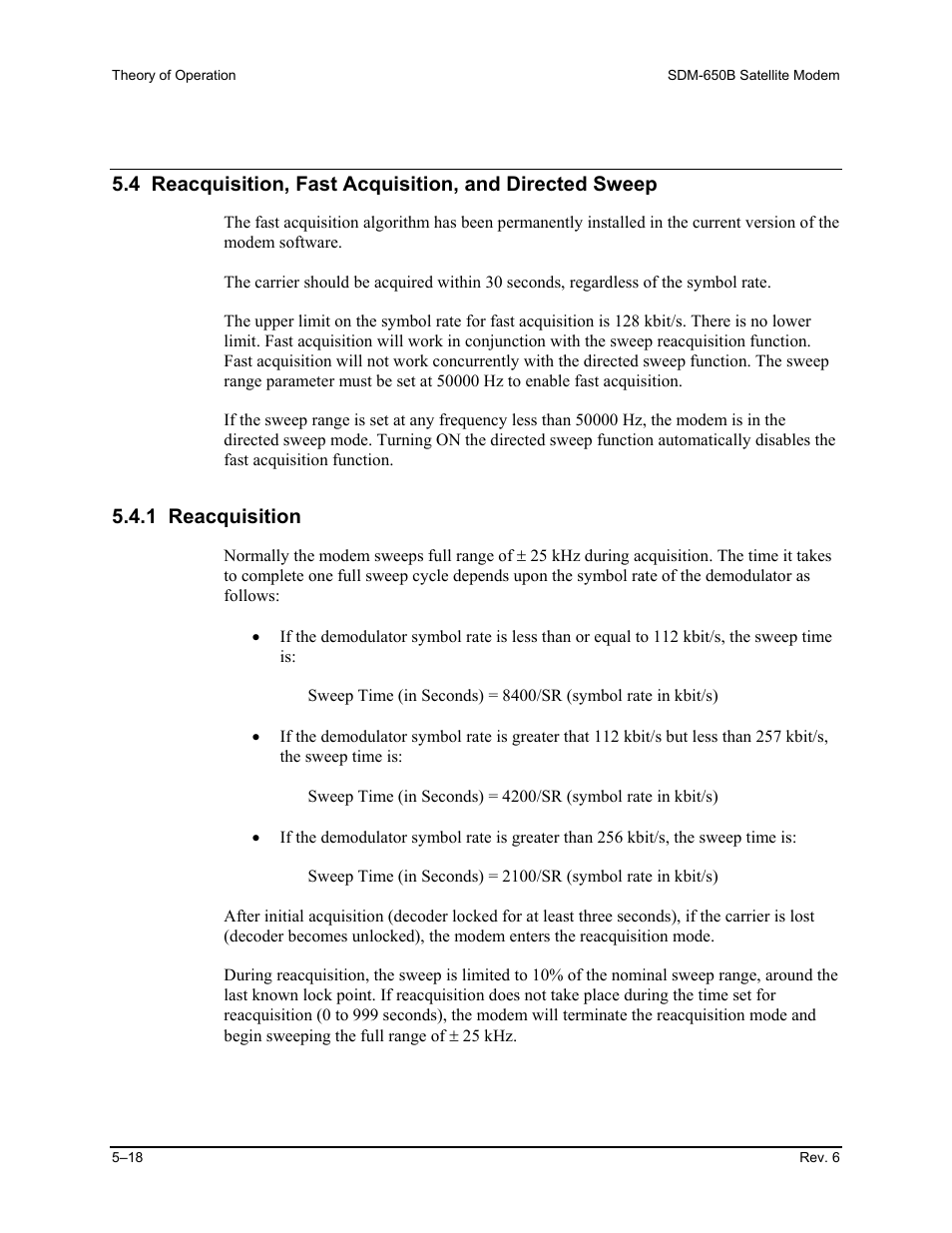 1 reacquisition | Comtech EF Data SDM-650B User Manual | Page 142 / 348