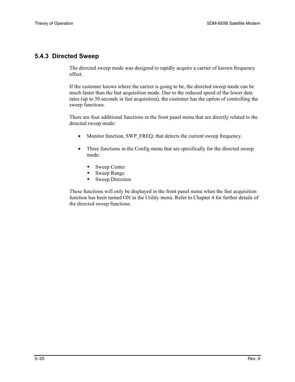 3 directed sweep | Comtech EF Data SDM-650B User Manual | Page 144 / 348