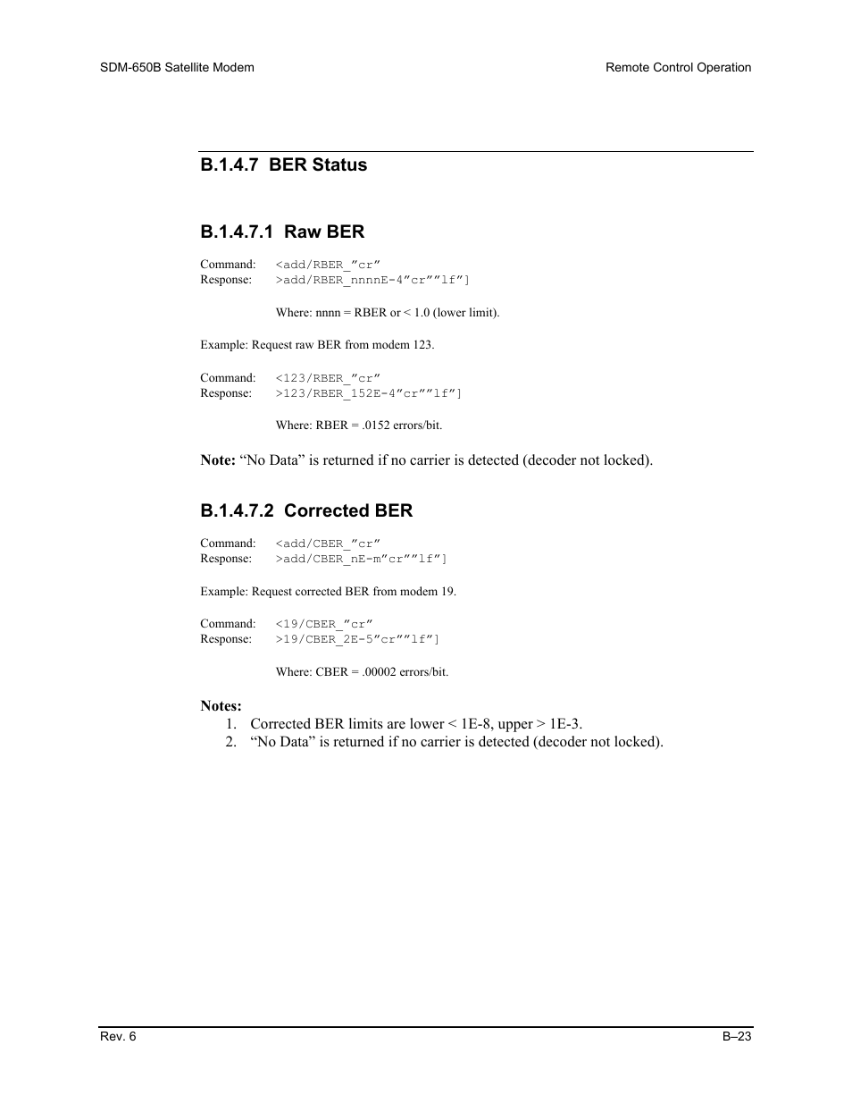 B.1.4.7.2 corrected ber | Comtech EF Data SDM-650B User Manual | Page 199 / 348