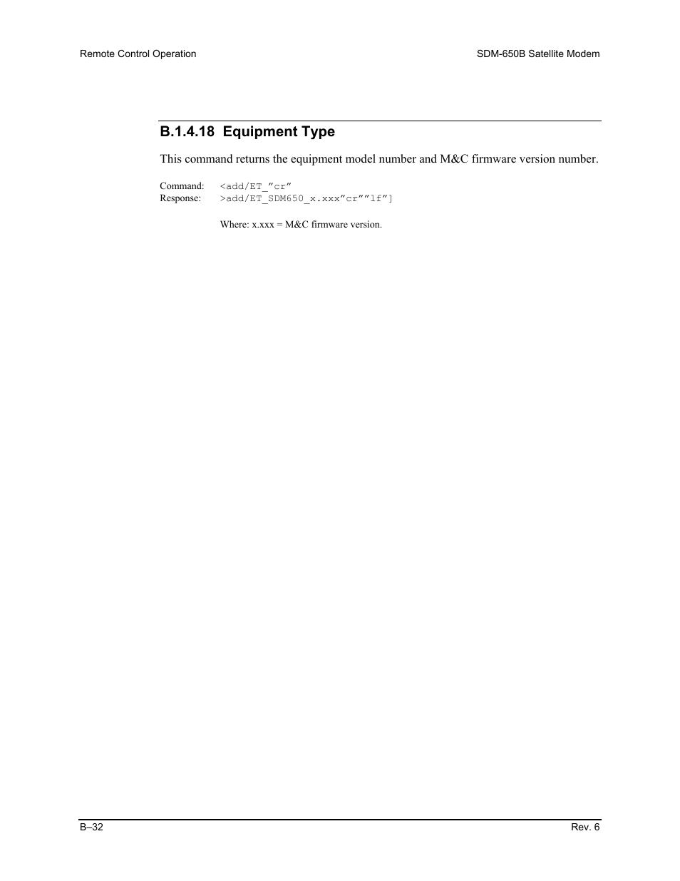 B.1.4.18 equipment type | Comtech EF Data SDM-650B User Manual | Page 208 / 348