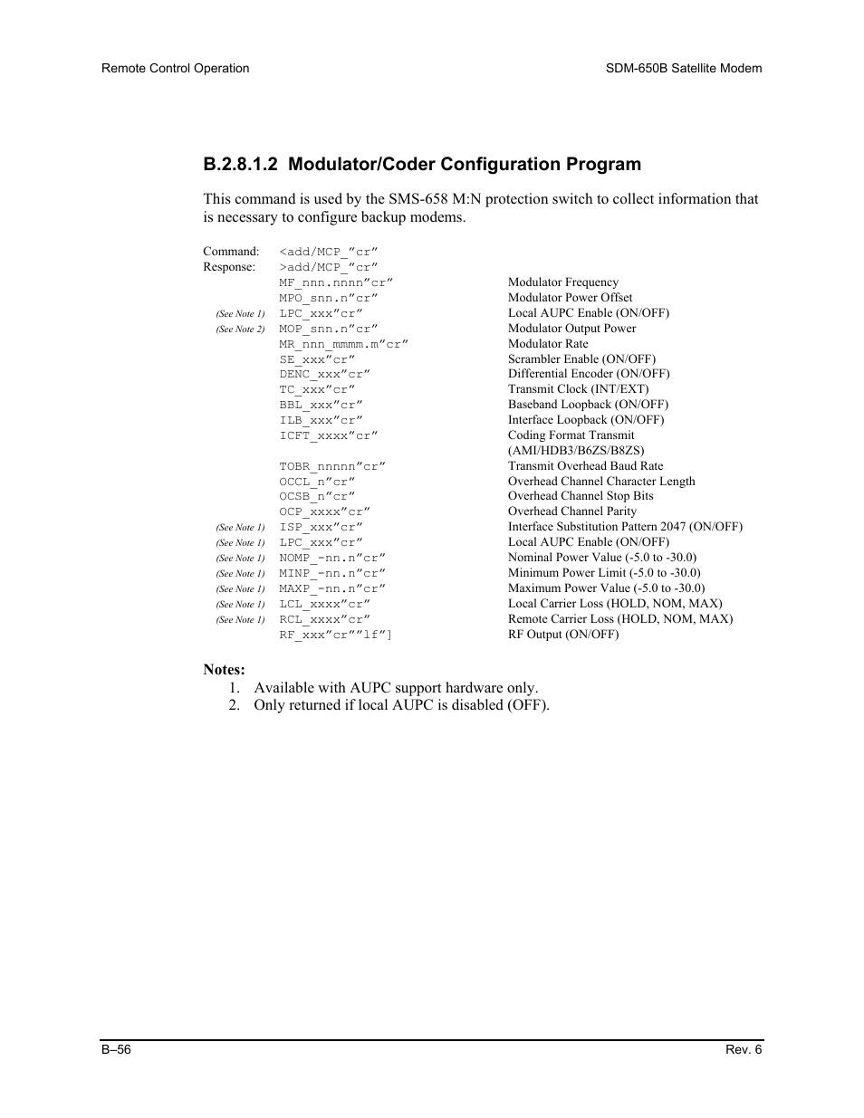B.2.8.1.2 modulator/coder configuration program | Comtech EF Data SDM-650B User Manual | Page 232 / 348