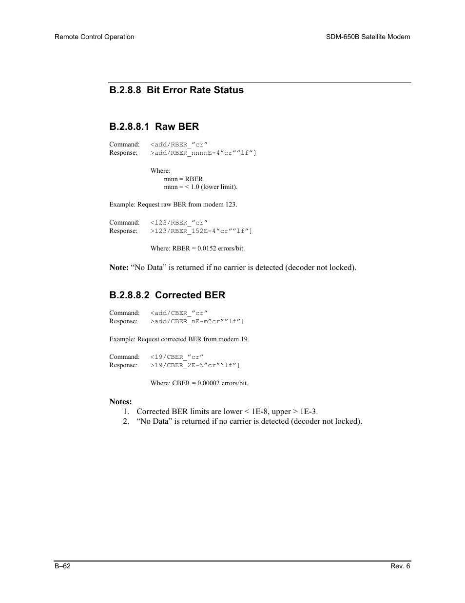 B.2.8.8.2 corrected ber | Comtech EF Data SDM-650B User Manual | Page 238 / 348