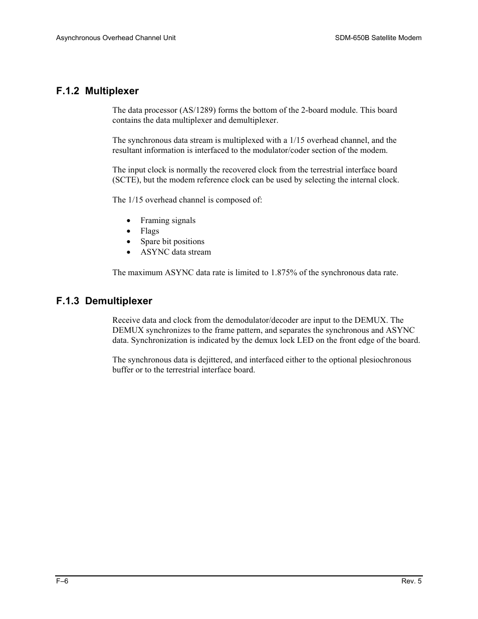 F.1.2 multiplexer, F.1.3 demultiplexer | Comtech EF Data SDM-650B User Manual | Page 264 / 348