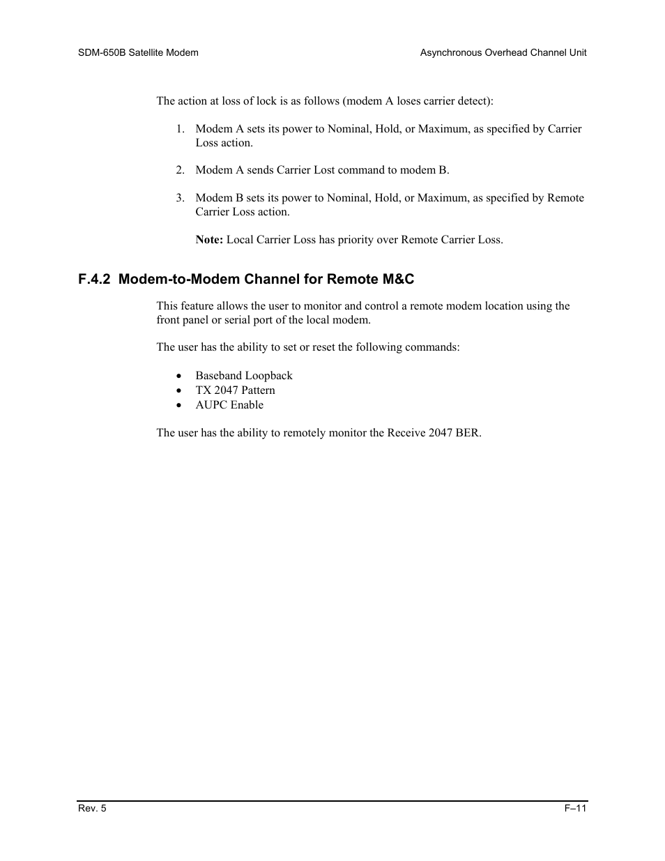 F.4.2 modem-to-modem channel for remote m&c | Comtech EF Data SDM-650B User Manual | Page 269 / 348