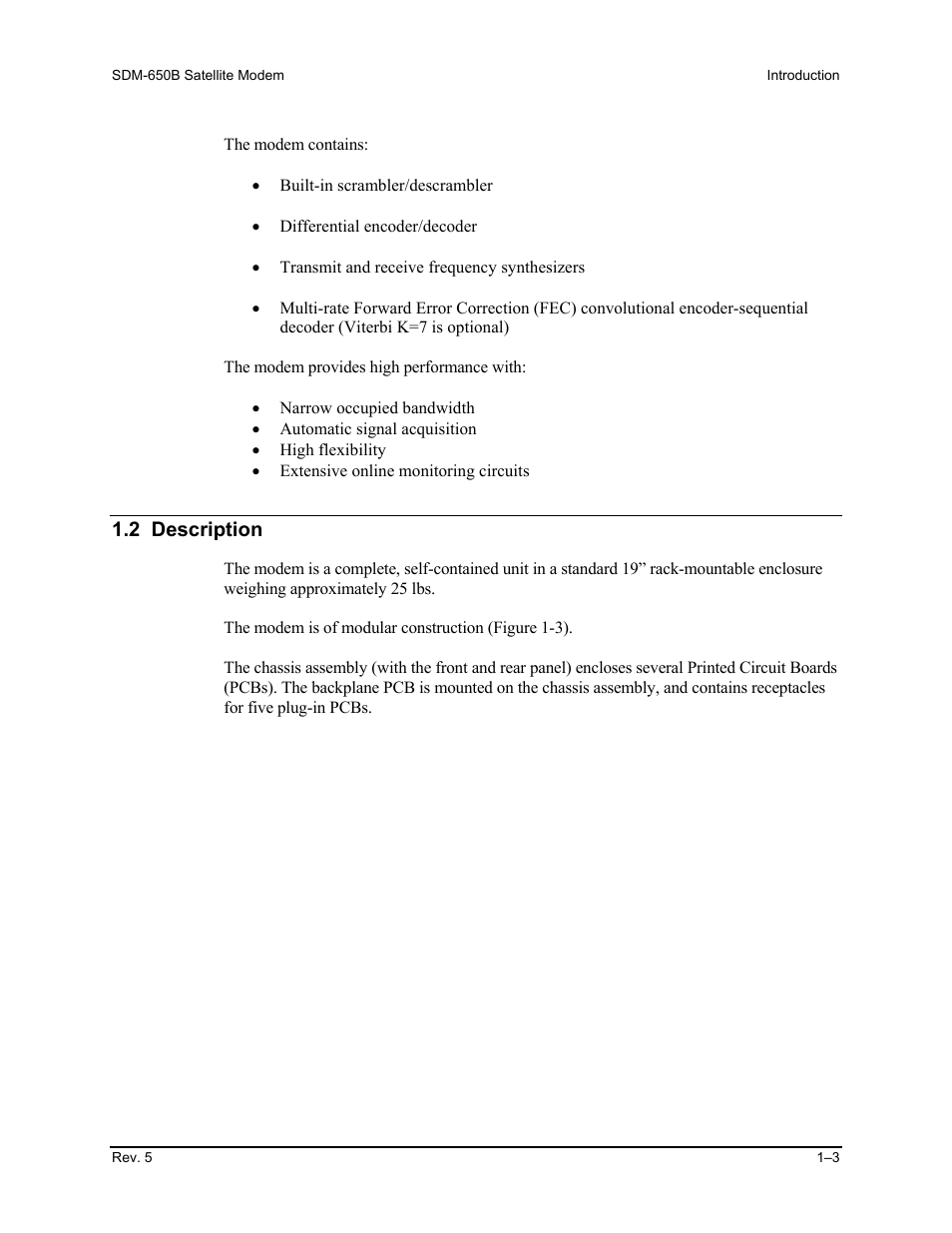 2 description | Comtech EF Data SDM-650B User Manual | Page 27 / 348