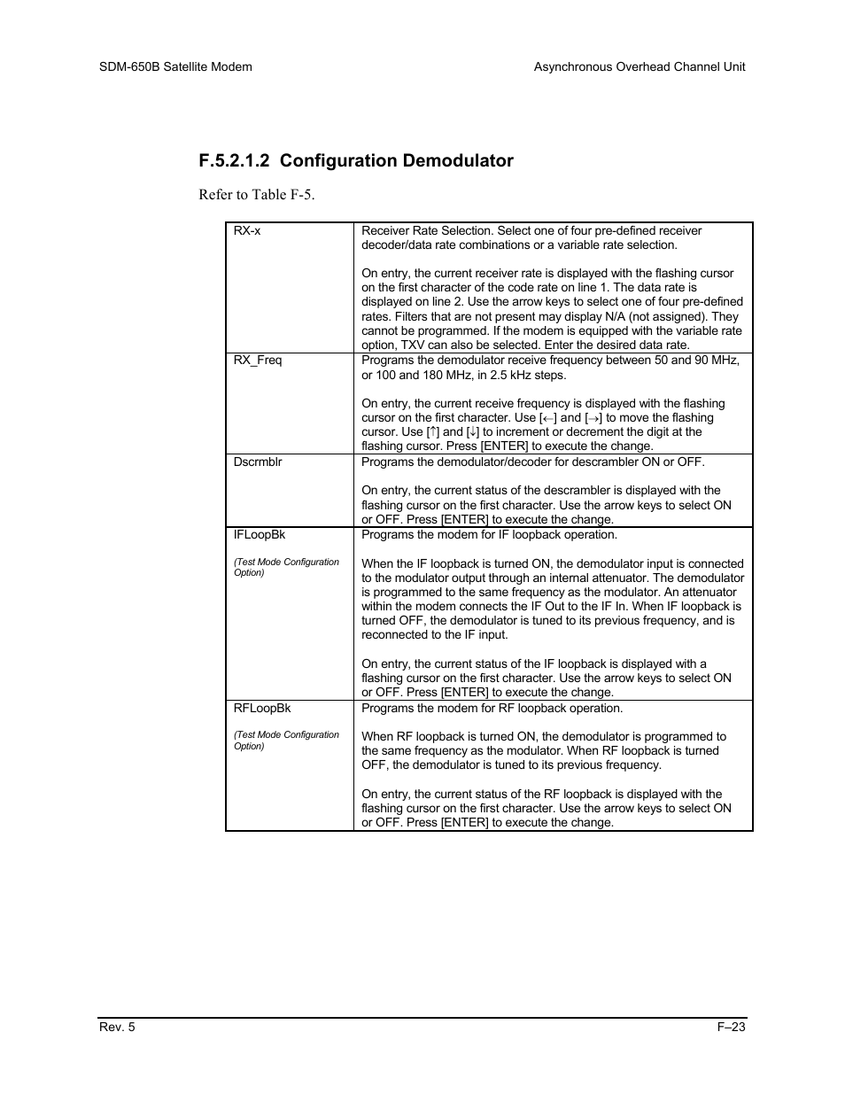 F.5.2.1.2 configuration demodulator | Comtech EF Data SDM-650B User Manual | Page 281 / 348