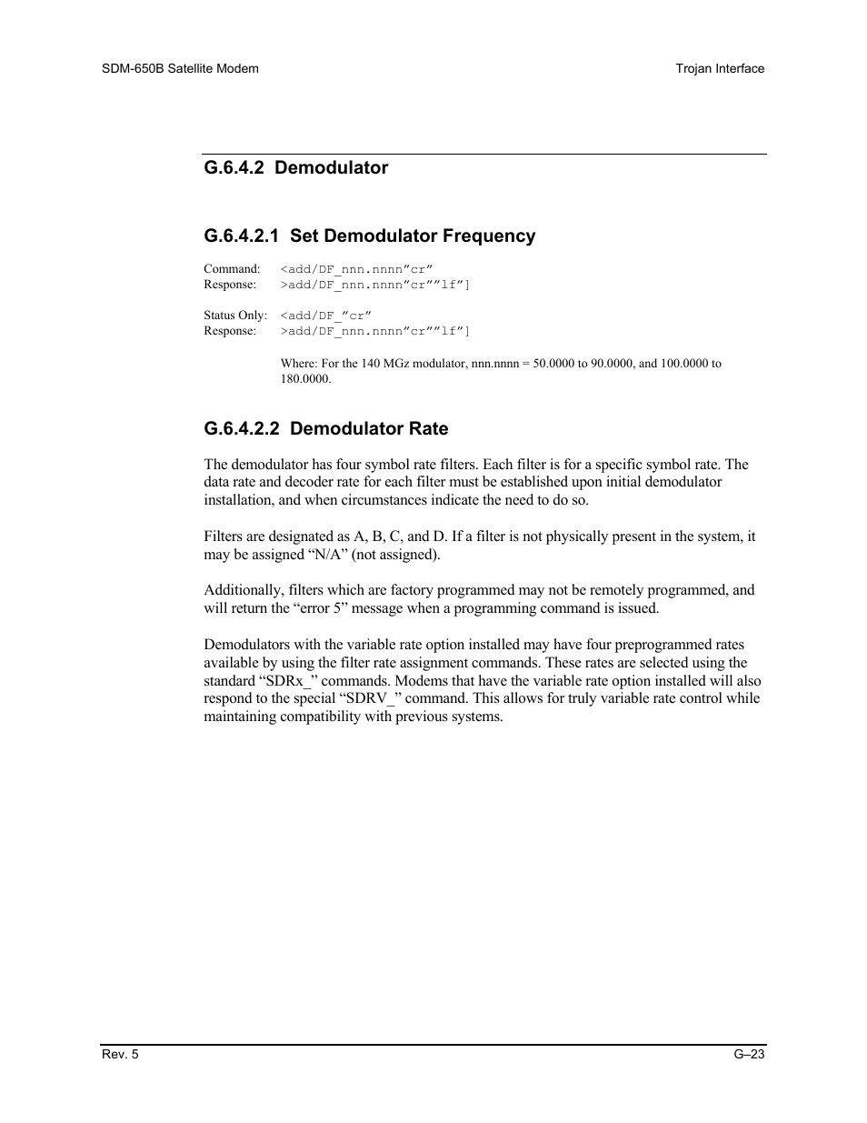 G.6.4.2.2 demodulator rate | Comtech EF Data SDM-650B User Manual | Page 319 / 348