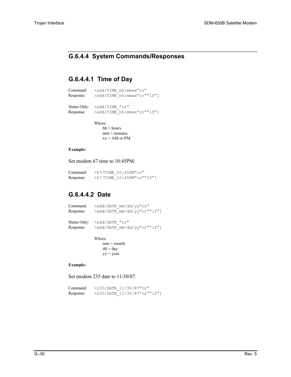 G.6.4.4.2 date | Comtech EF Data SDM-650B User Manual | Page 326 / 348