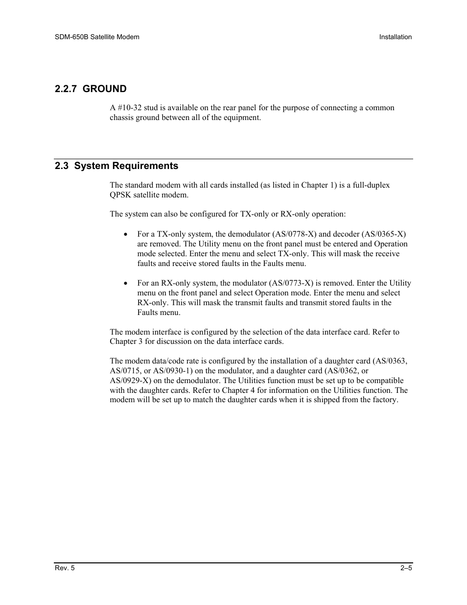 7 ground, 3 system requirements | Comtech EF Data SDM-650B User Manual | Page 41 / 348