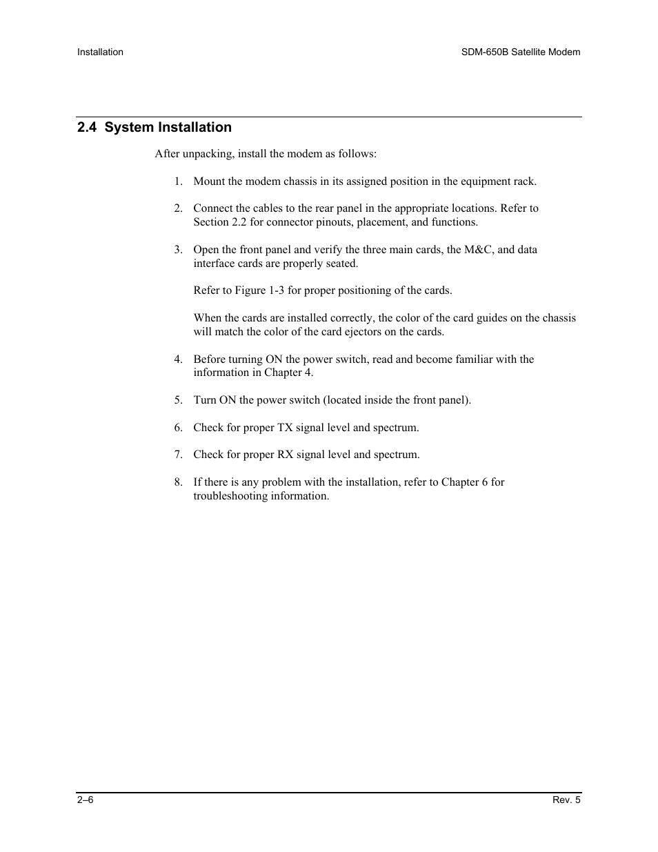 4 system installation | Comtech EF Data SDM-650B User Manual | Page 42 / 348