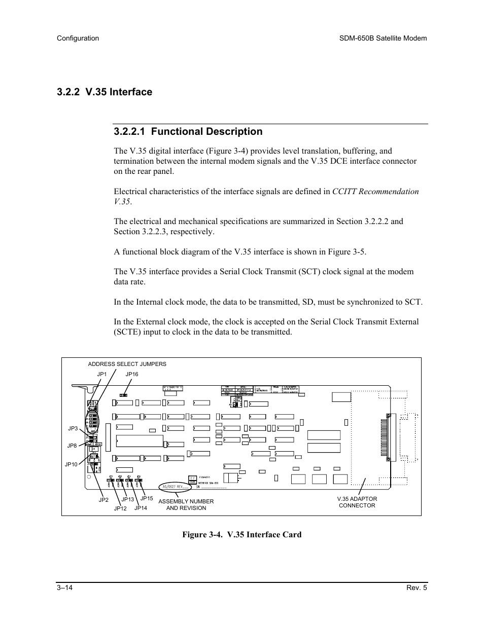 2 v.35 interface, Figure 3-4. v.35 interface card | Comtech EF Data SDM-650B User Manual | Page 56 / 348