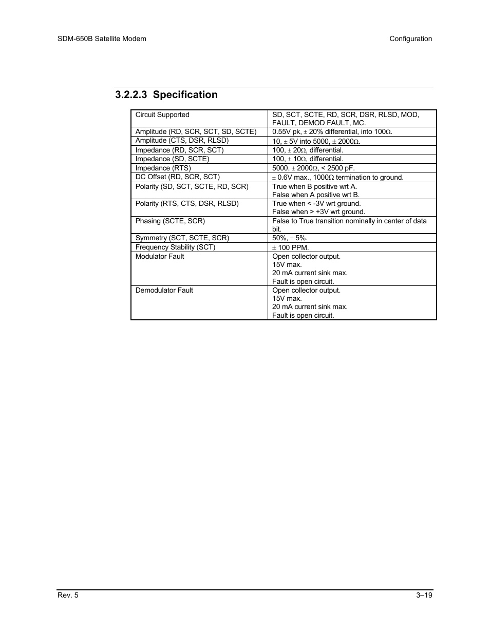 3 specification | Comtech EF Data SDM-650B User Manual | Page 61 / 348