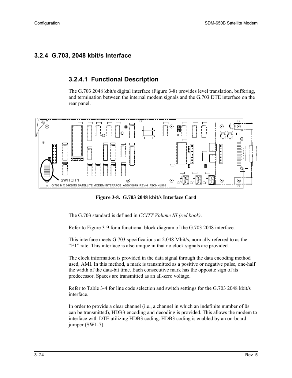 4 g.703, 2048 kbit/s interface | Comtech EF Data SDM-650B User Manual | Page 66 / 348