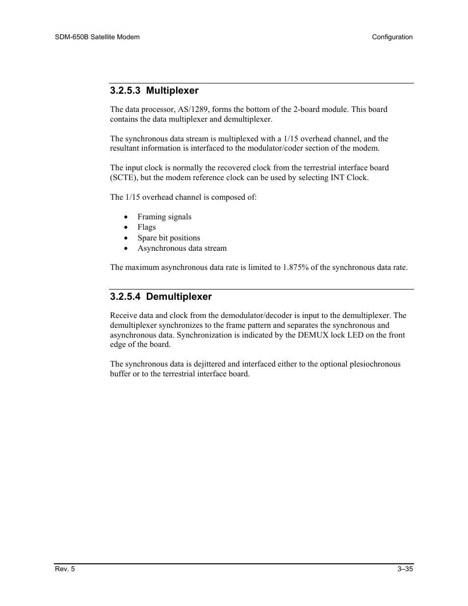 3 multiplexer, 4 demultiplexer | Comtech EF Data SDM-650B User Manual | Page 77 / 348