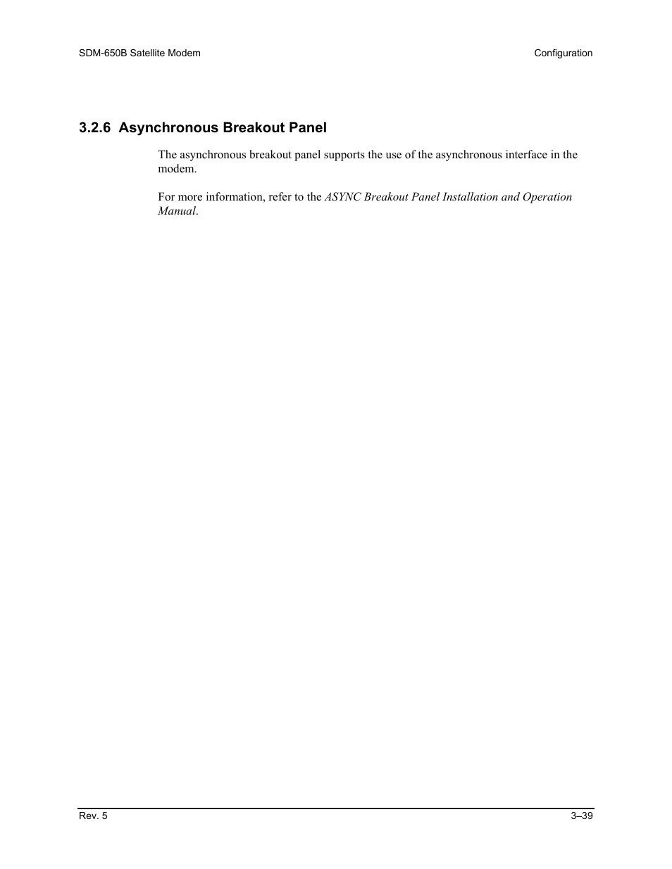 6 asynchronous breakout panel | Comtech EF Data SDM-650B User Manual | Page 81 / 348