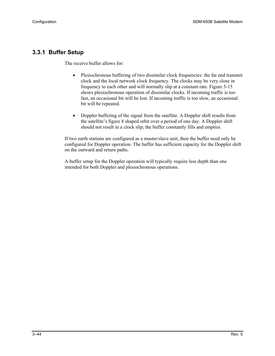 1 buffer setup | Comtech EF Data SDM-650B User Manual | Page 86 / 348