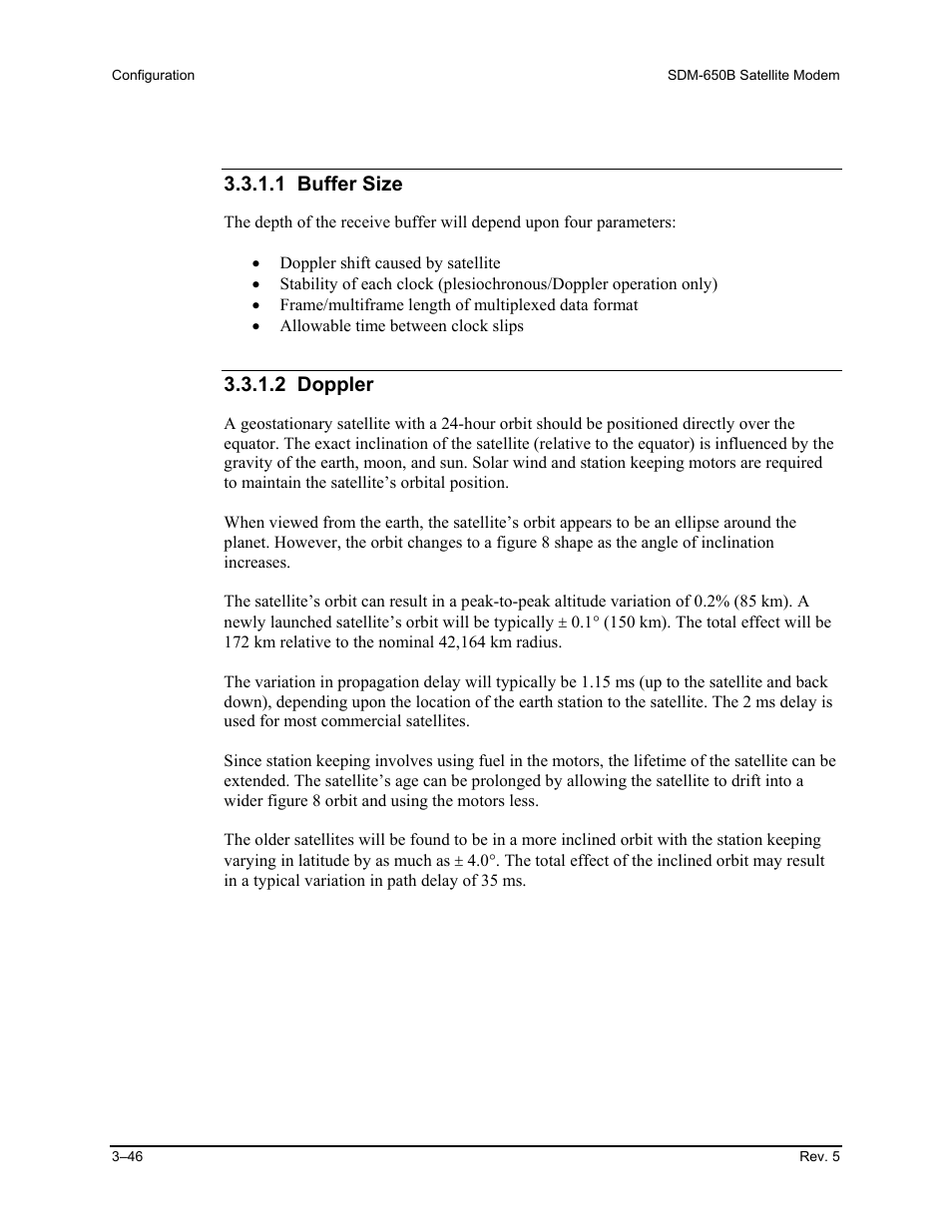 1 buffer size, 2 doppler | Comtech EF Data SDM-650B User Manual | Page 88 / 348