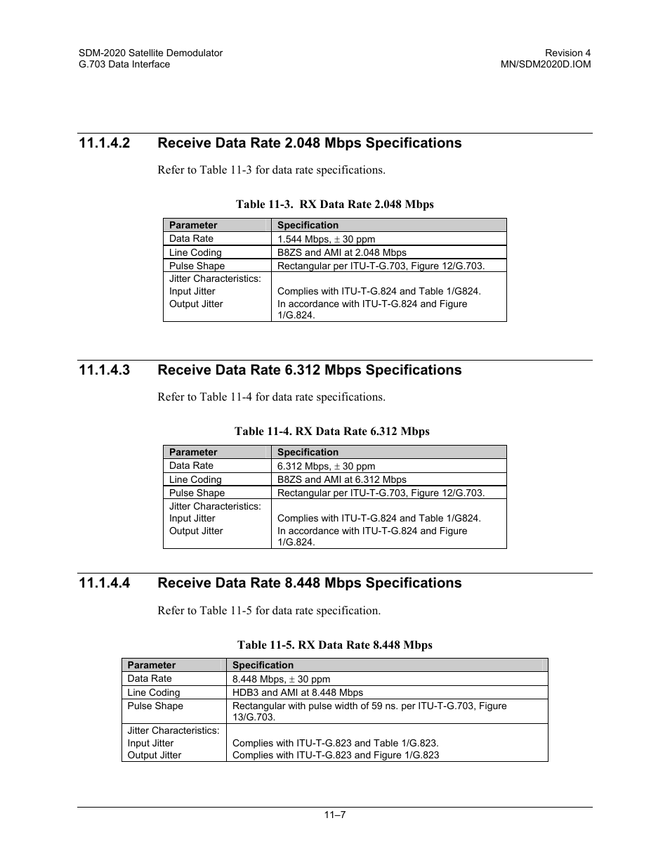 Comtech EF Data SDM-2020 User Manual | Page 173 / 234