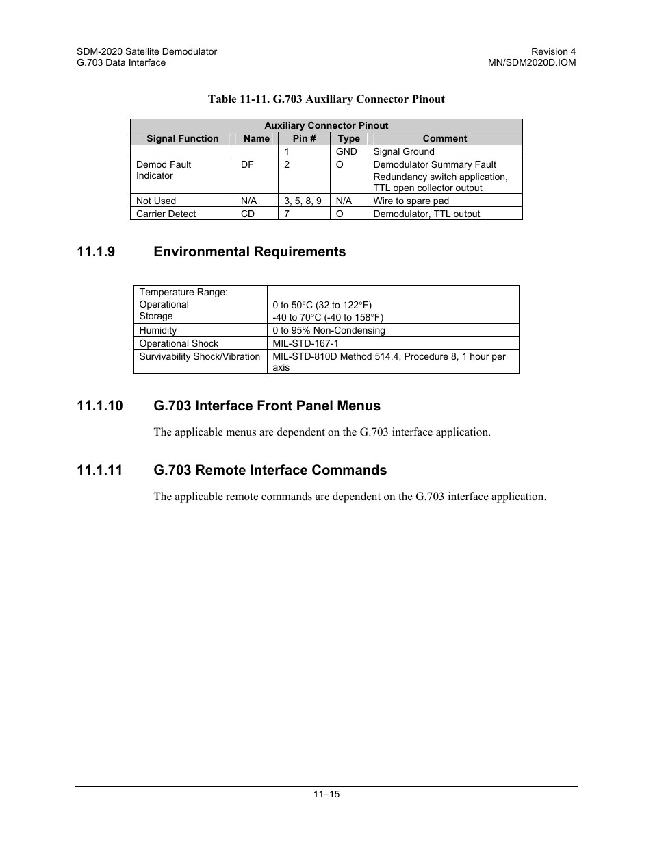 9 environmental requirements | Comtech EF Data SDM-2020 User Manual | Page 181 / 234