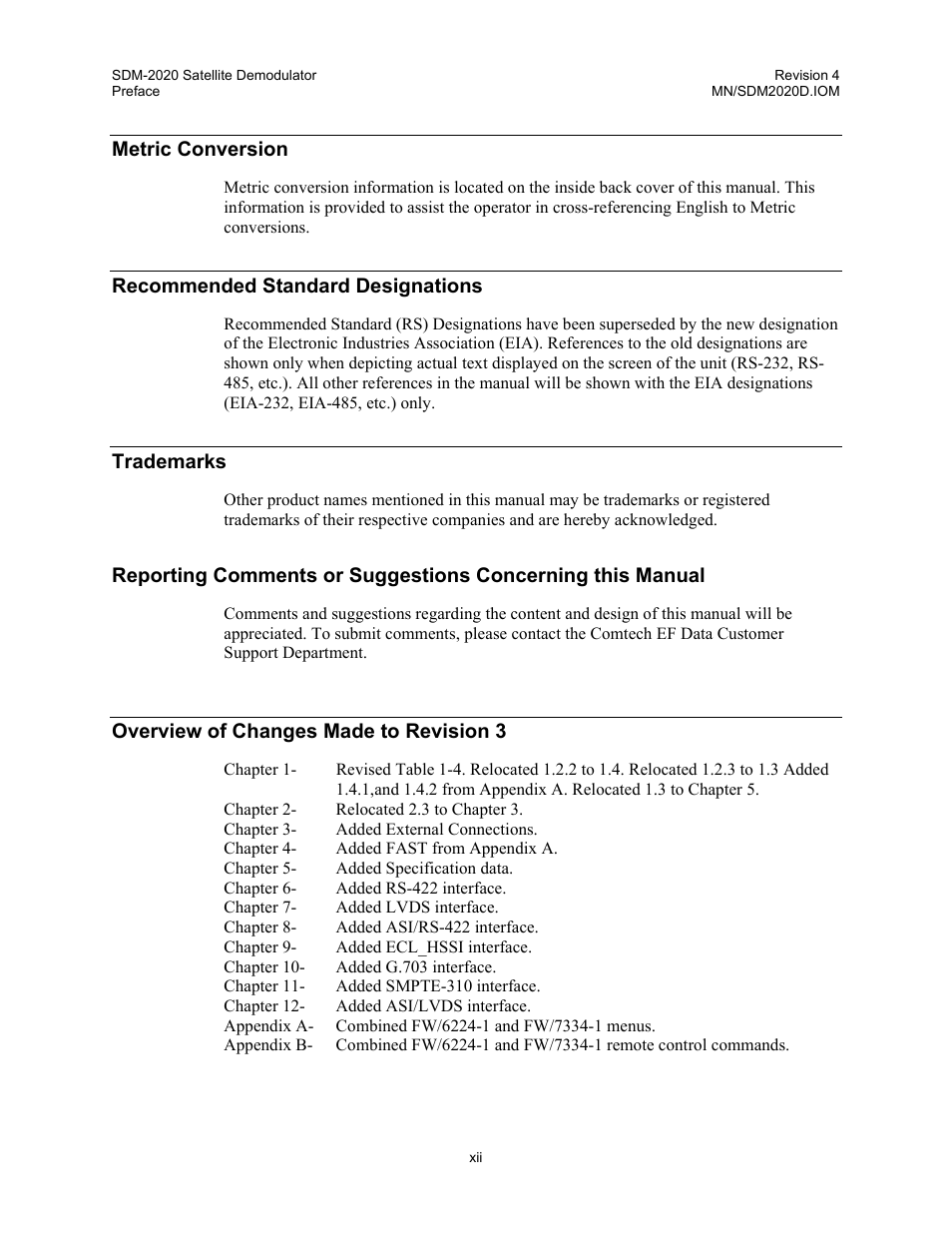 Comtech EF Data SDM-2020 User Manual | Page 22 / 234