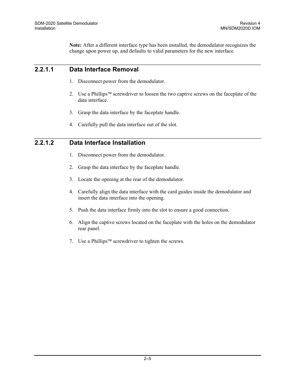 Comtech EF Data SDM-2020 User Manual | Page 39 / 234