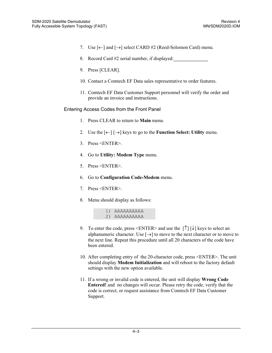 Comtech EF Data SDM-2020 User Manual | Page 51 / 234