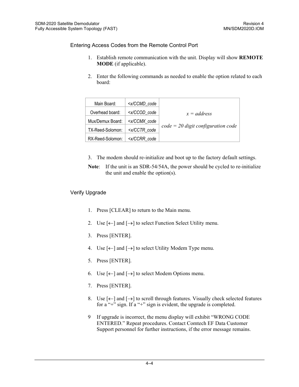 Comtech EF Data SDM-2020 User Manual | Page 52 / 234