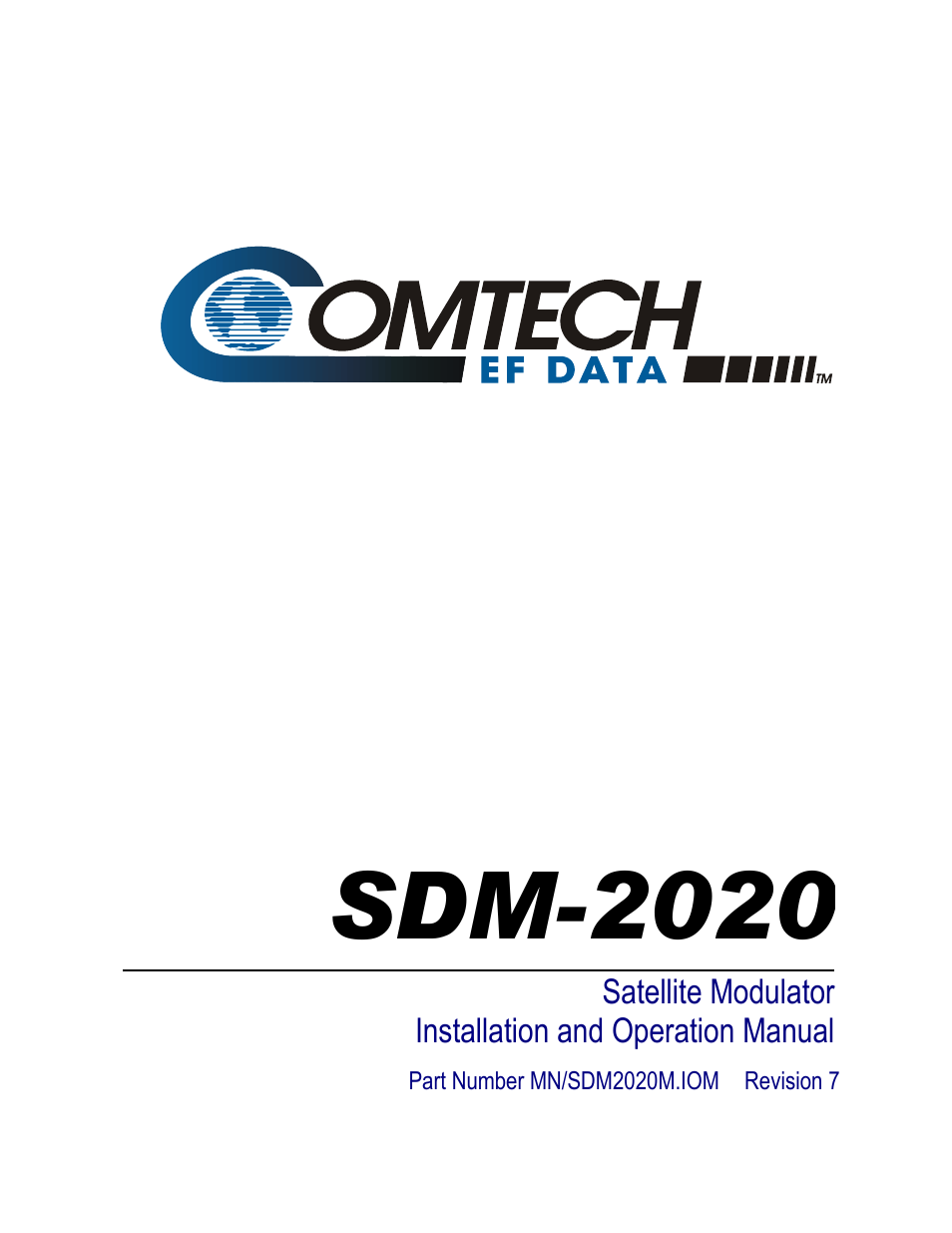 Comtech EF Data SDM-2020 User Manual | 266 pages