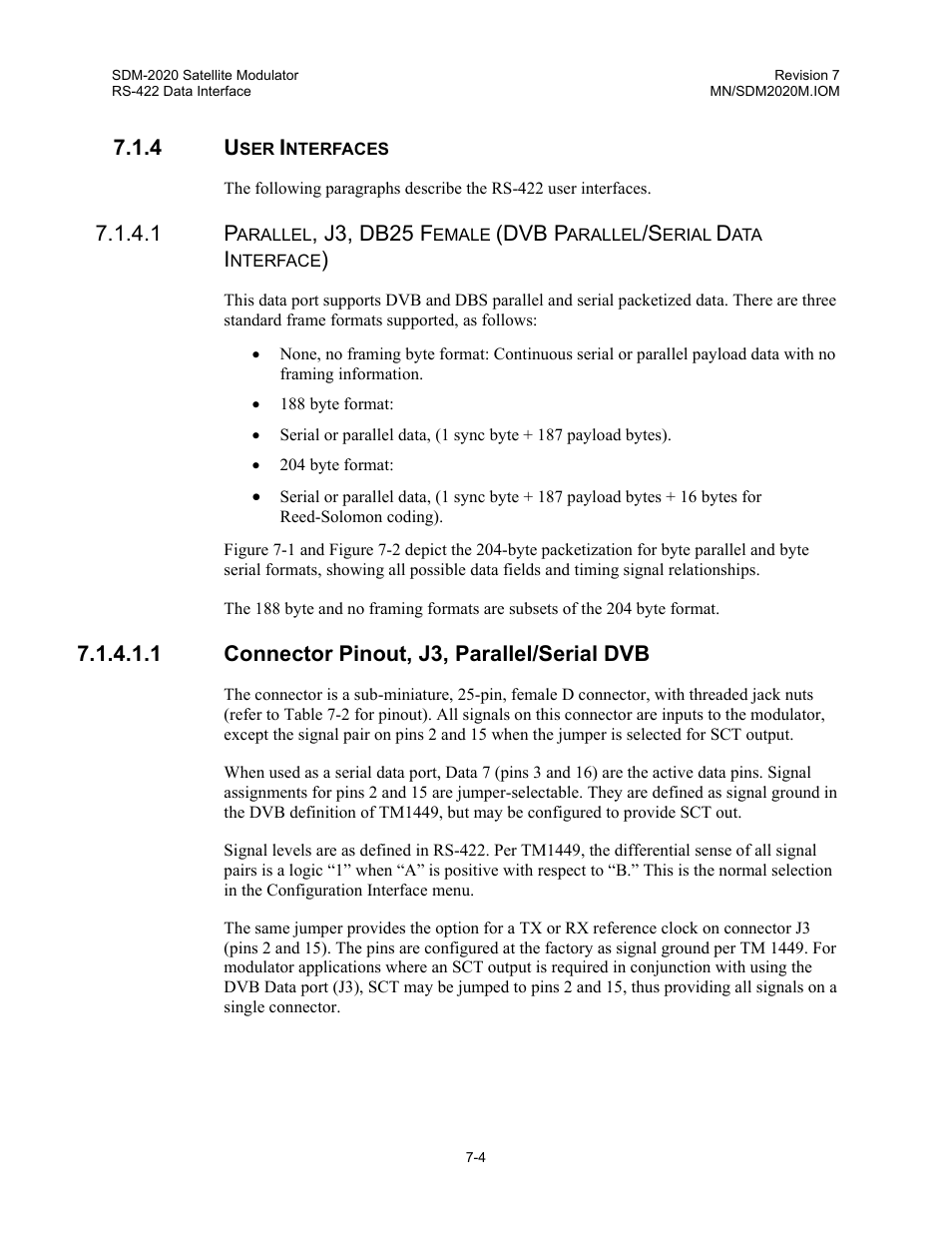 User interfaces | Comtech EF Data SDM-2020 User Manual | Page 103 / 266