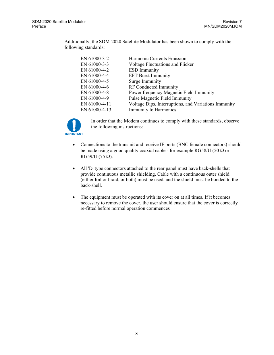 Comtech EF Data SDM-2020 User Manual | Page 13 / 266