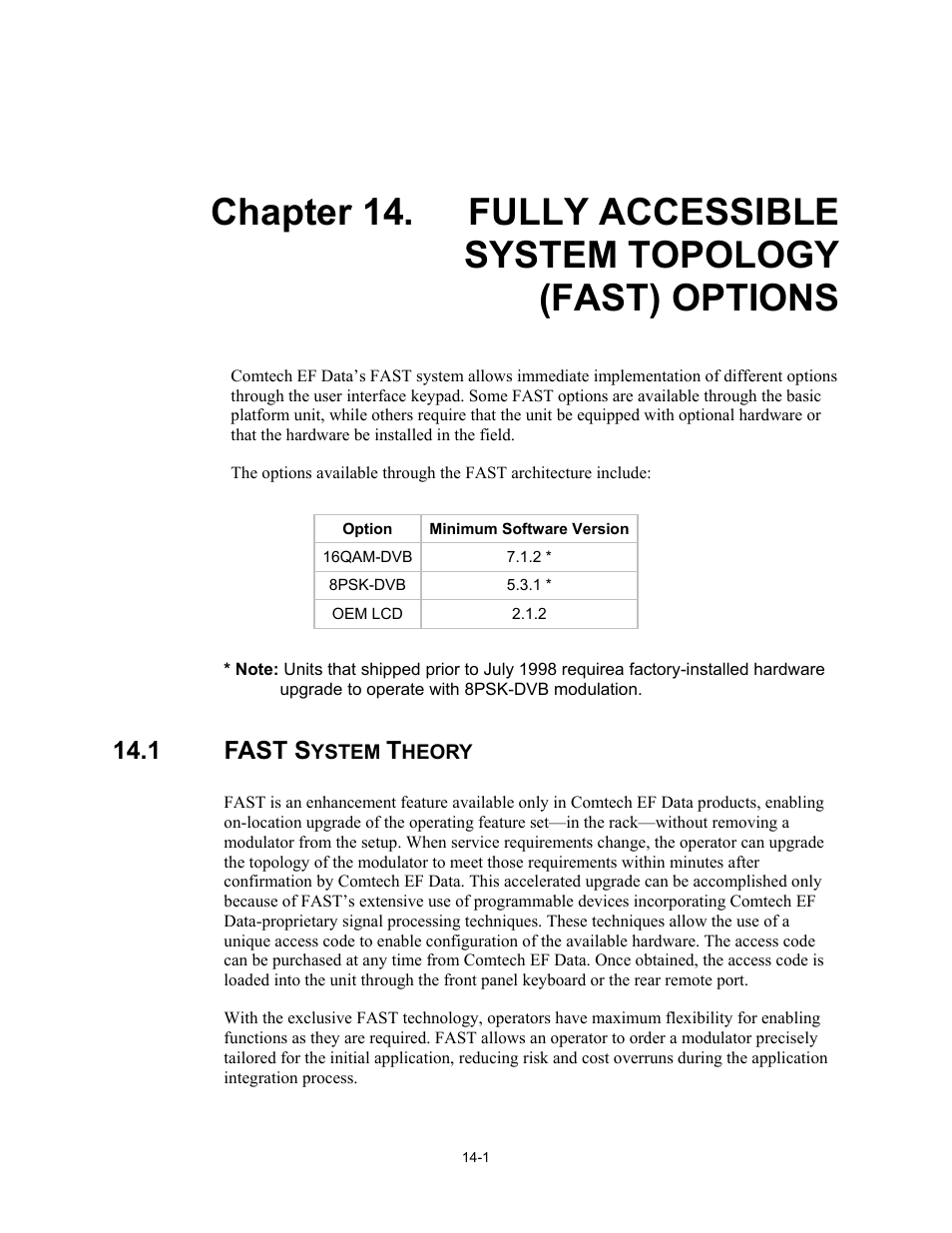 Fully accessible system topology (fast) options, Fast system theory, 1 fast s | Comtech EF Data SDM-2020 User Manual | Page 167 / 266