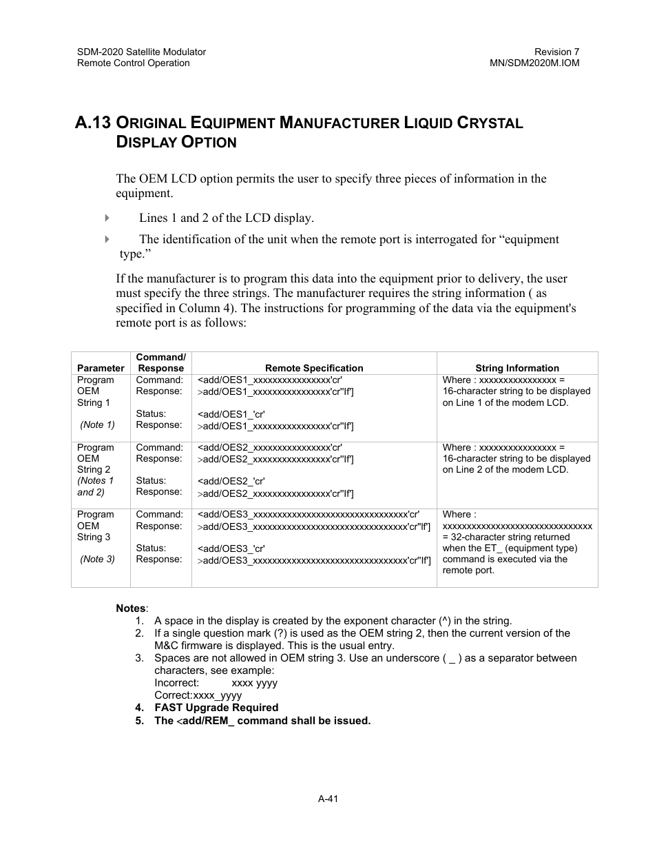 A.13 o | Comtech EF Data SDM-2020 User Manual | Page 211 / 266