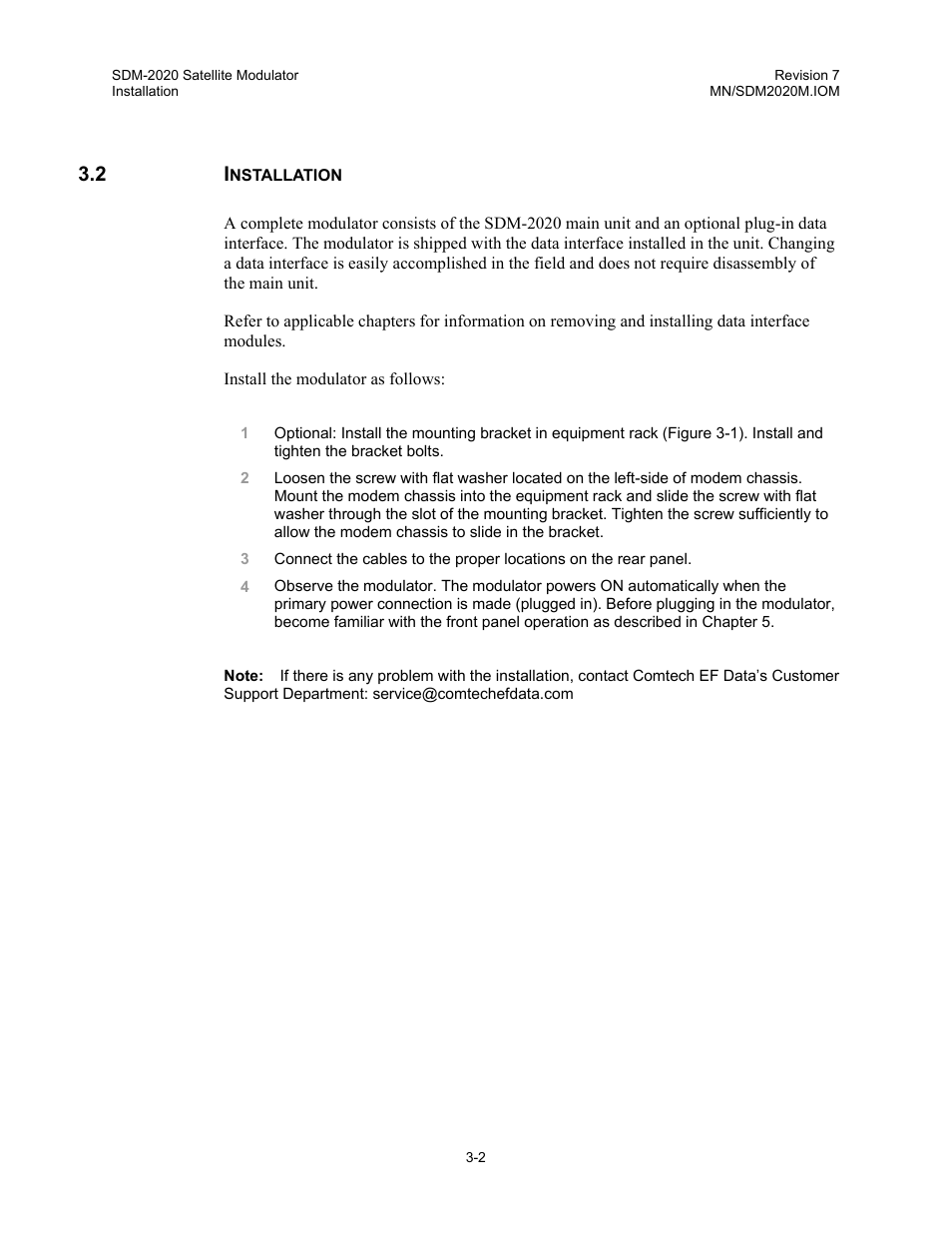 Installation | Comtech EF Data SDM-2020 User Manual | Page 32 / 266