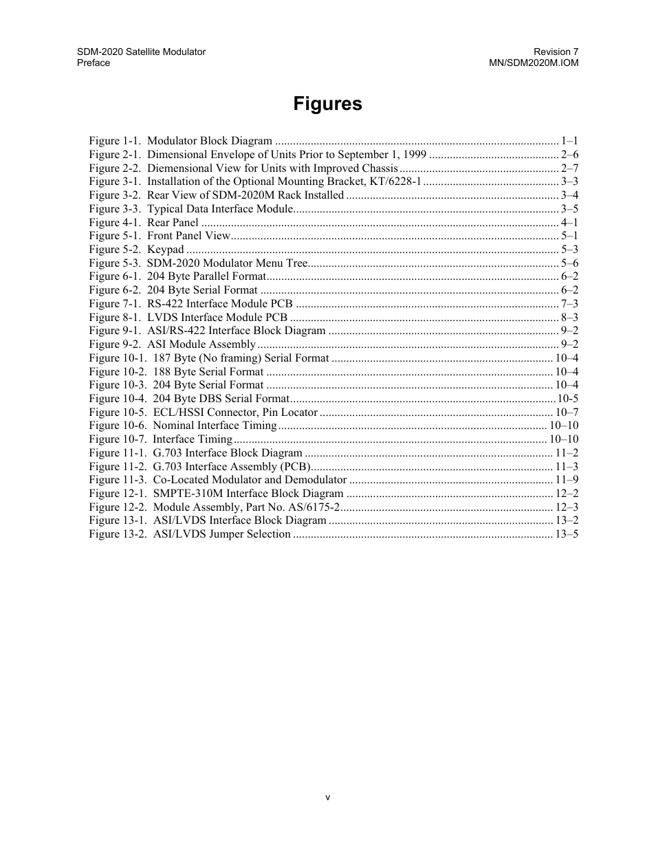 Figures | Comtech EF Data SDM-2020 User Manual | Page 7 / 266