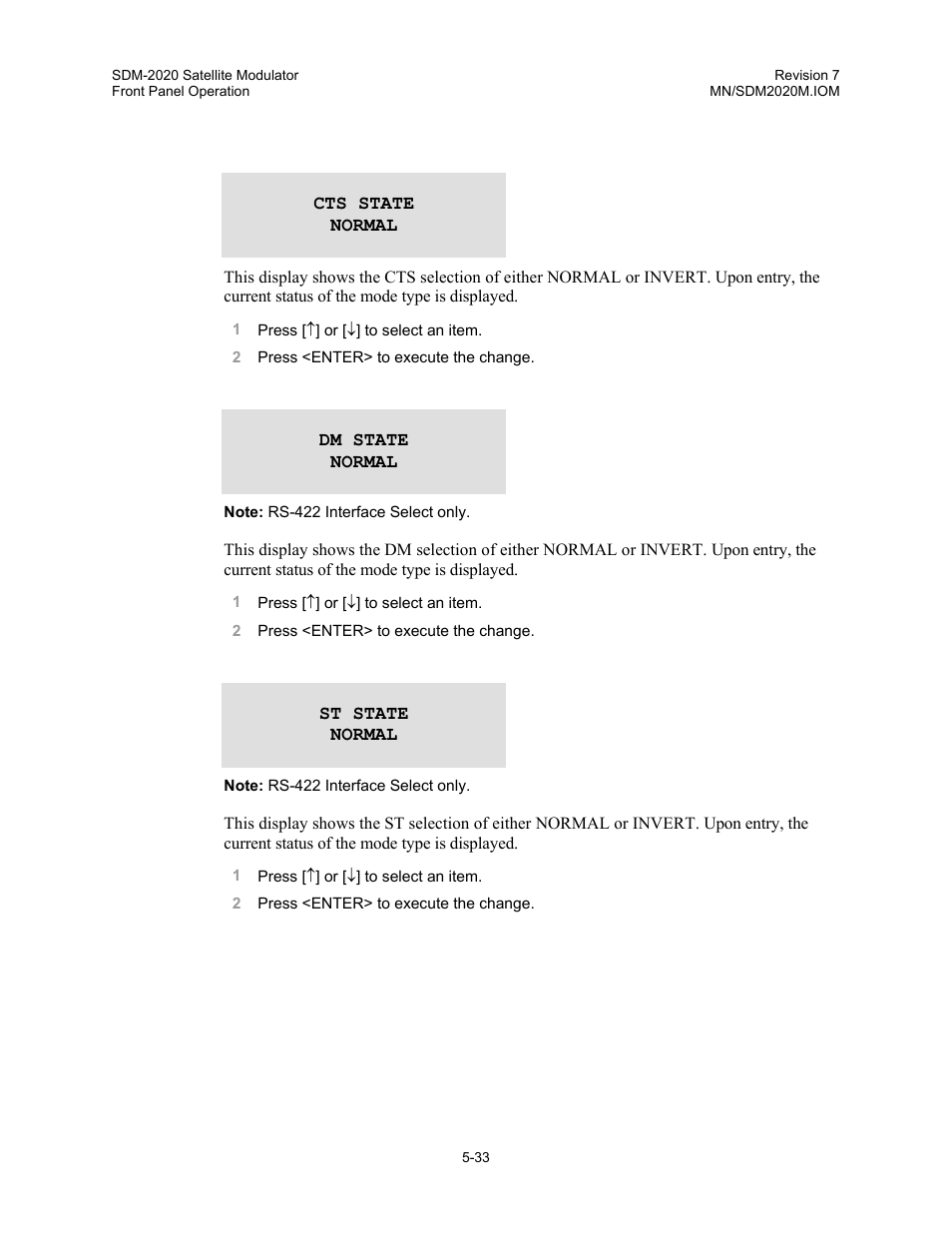 Comtech EF Data SDM-2020 User Manual | Page 75 / 266