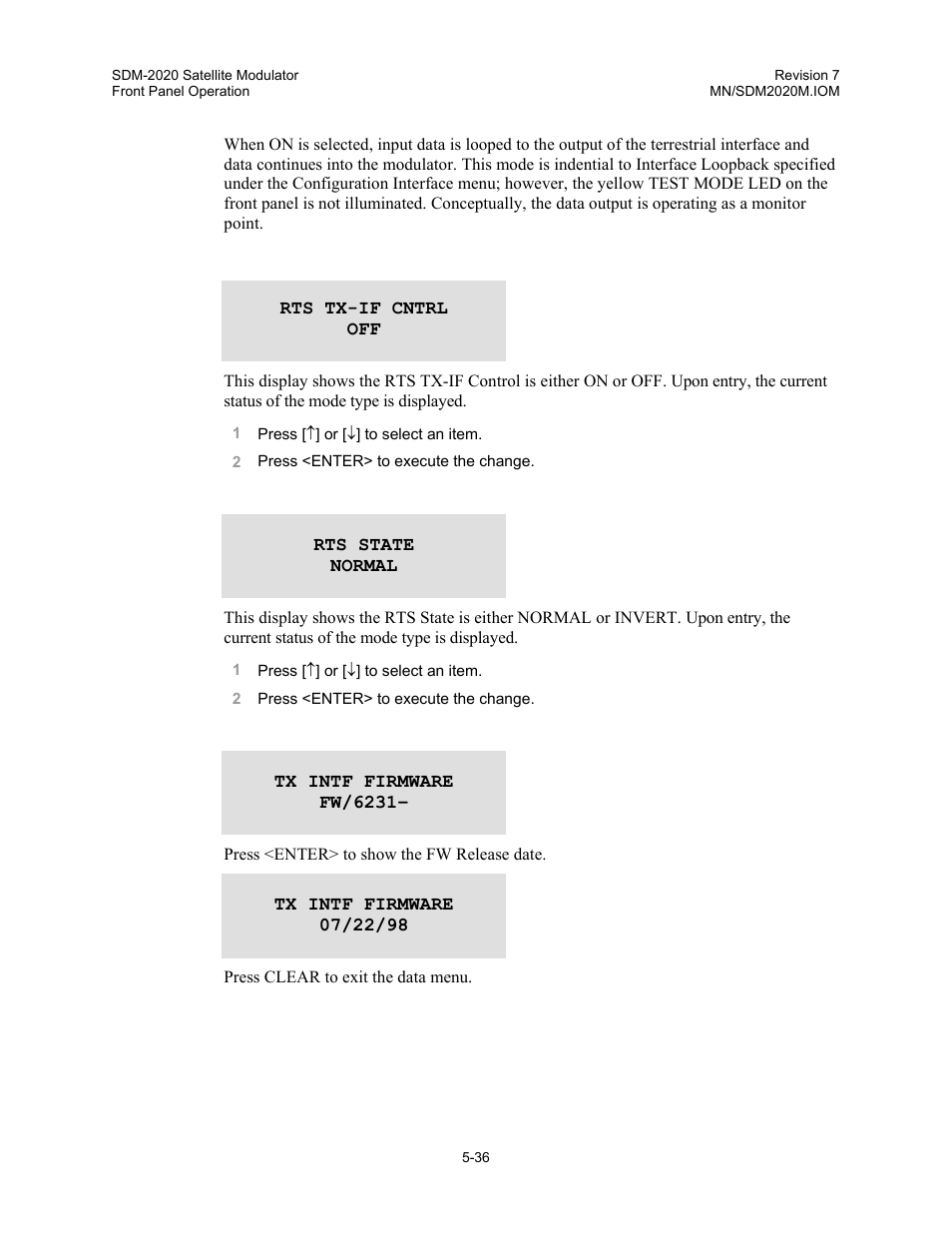 Comtech EF Data SDM-2020 User Manual | Page 78 / 266