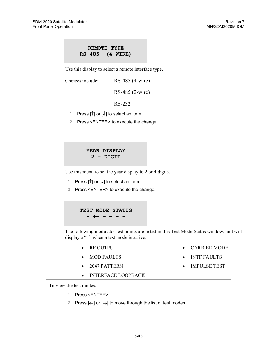 Comtech EF Data SDM-2020 User Manual | Page 85 / 266