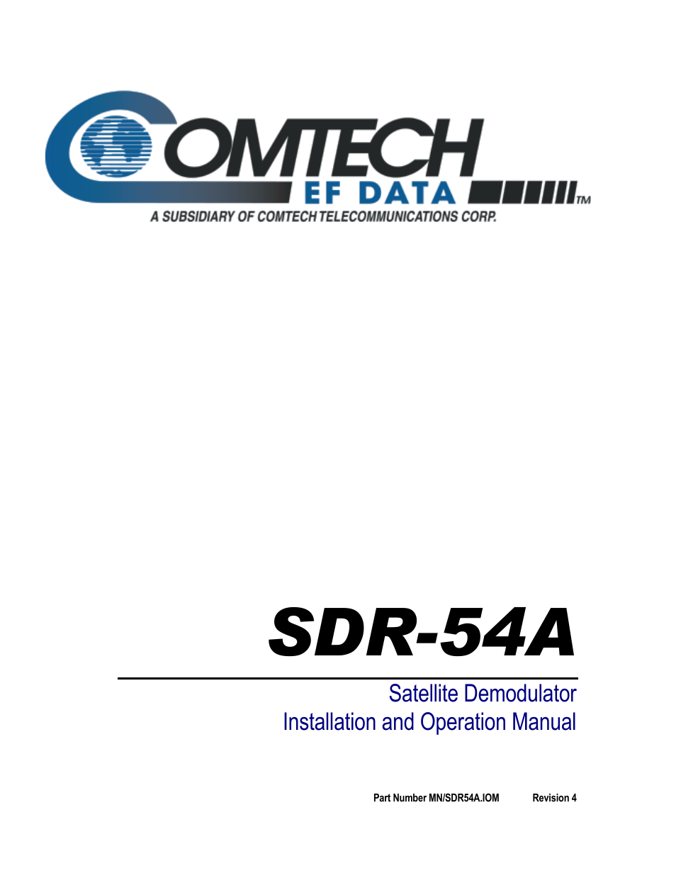 Comtech EF Data SDR-54A User Manual | 96 pages