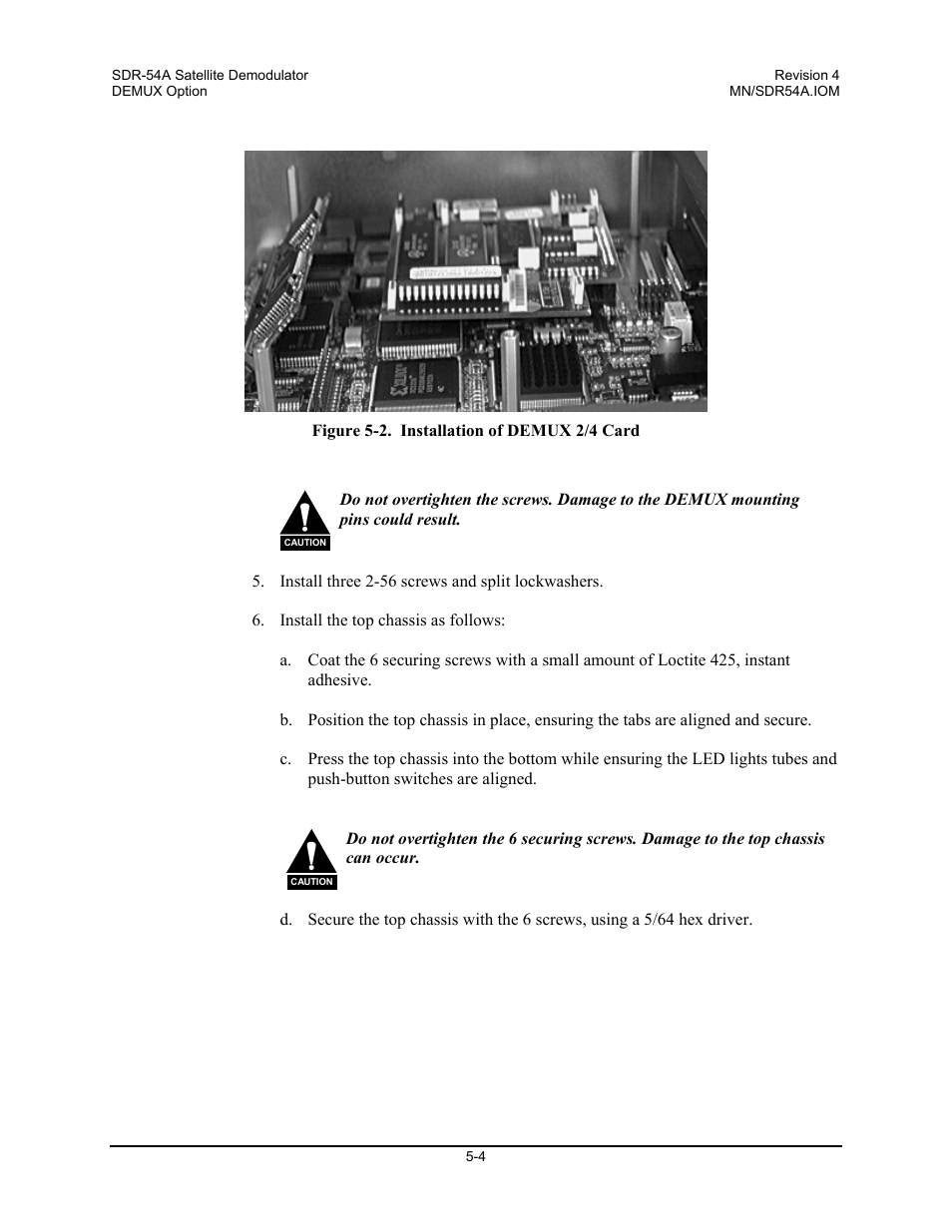 Comtech EF Data SDR-54A User Manual | Page 38 / 96