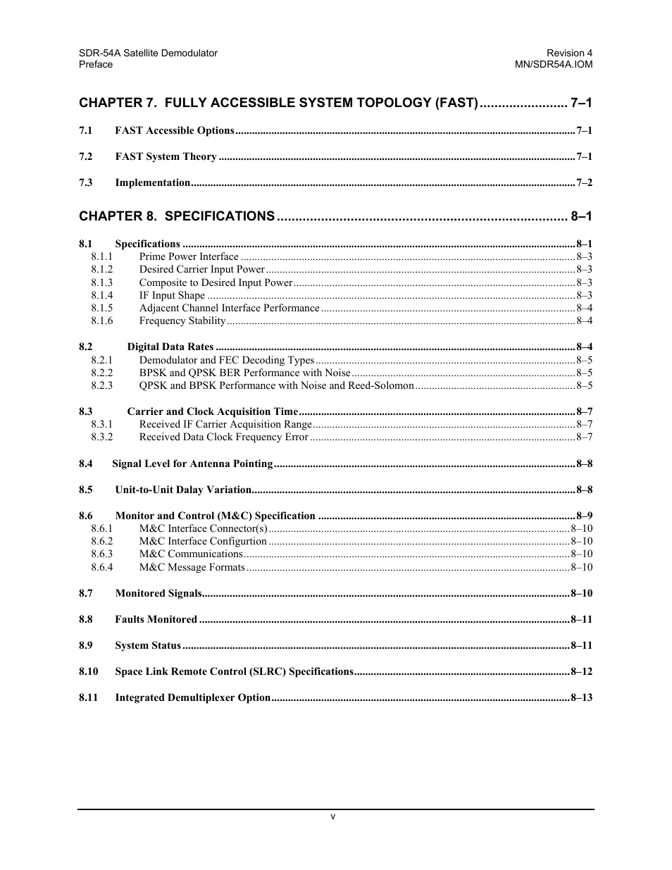 Comtech EF Data SDR-54A User Manual | Page 7 / 96