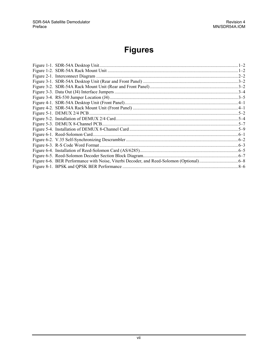 Figures | Comtech EF Data SDR-54A User Manual | Page 9 / 96